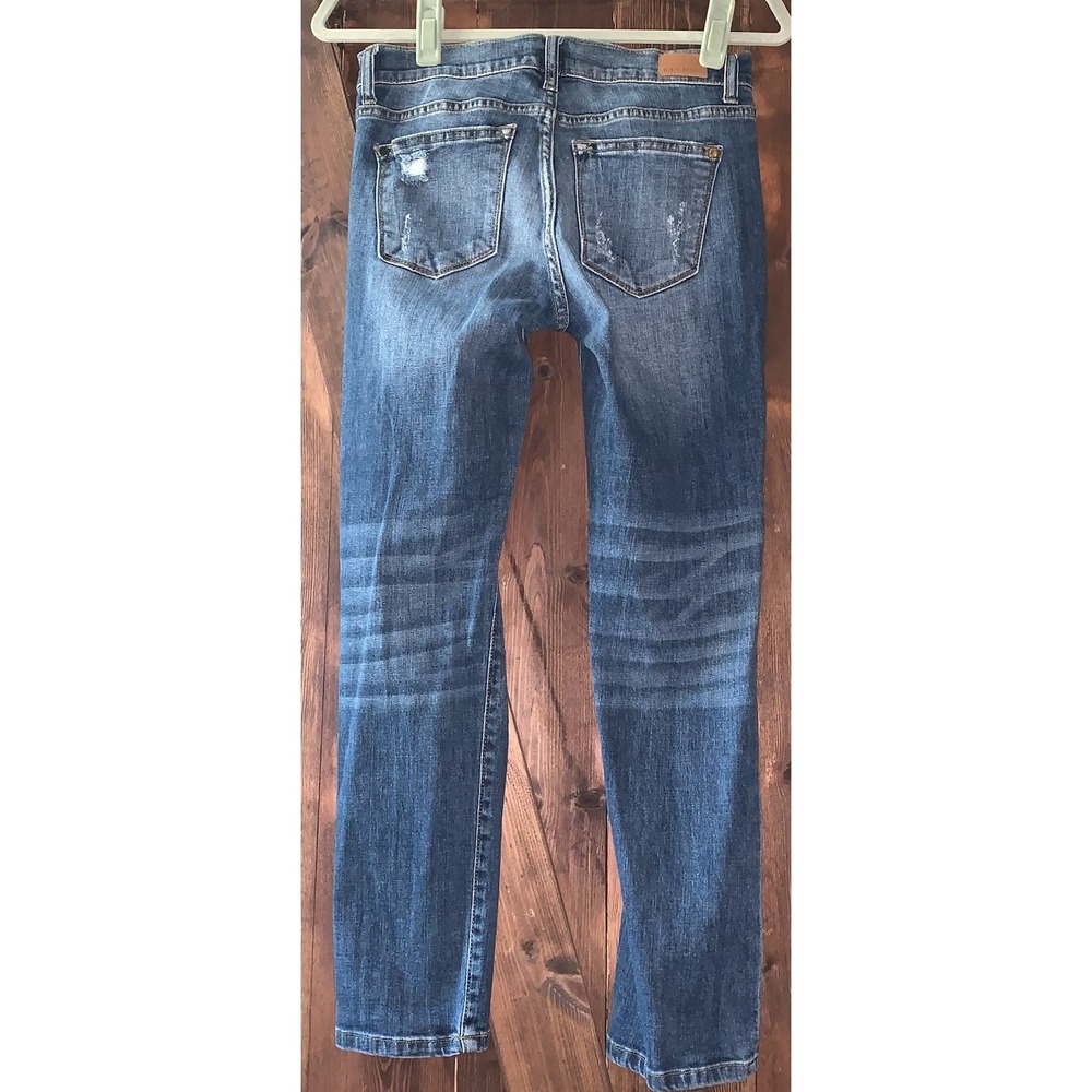 Judy Blue Womens Skinny Fit JB8262DK Distressed Whiskered Jeans Size 5/27 VGUC - Picture 5 of 10